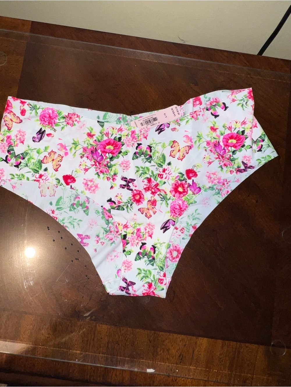 Floral Butterfly Women’s Cheeky Panties- Pink & White